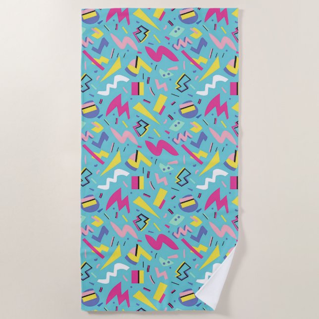 Serviette De Plage 90s Retro Pop Art Motif (Devant)