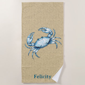 Serviette De Plage A Blue Crab