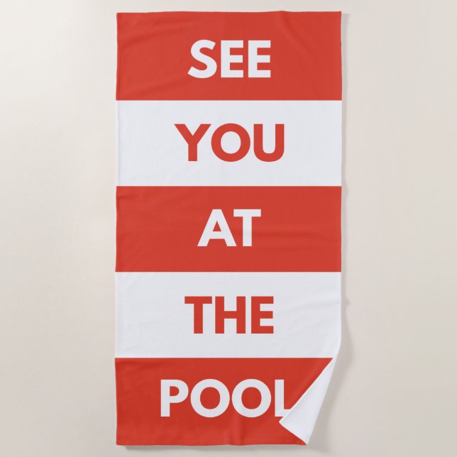 Serviette De Plage À La Piscine (Devant)