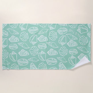Serviette de plage à motif coquillage dessiné à la