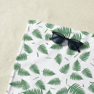 Serviette de plage à motif de fougère verte funky