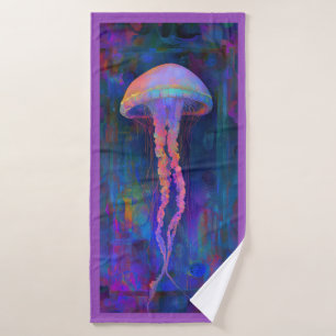 Serviette de plage à motif de méduse