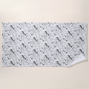 Serviette de plage à motif moderne Marbre Noir Bla
