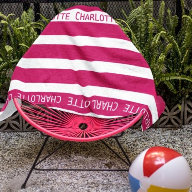 Serviette de plage à rayures classiques personnali (Créateur téléchargé)