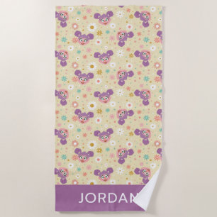Serviette De Plage Abby Cadabby   Face de fleurs   Ajouter Votre Nom
