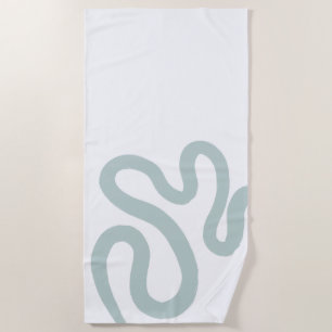 Serviette De Plage Abstrait Coral Reef Green et White Beach