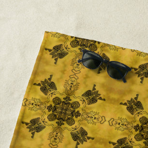 Serviette De Plage Abstrait Goth Tribal Line Dessin Motif répété