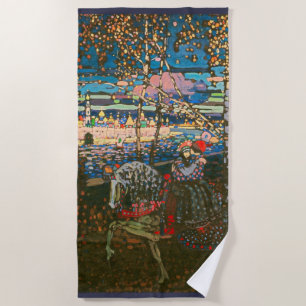 Serviette De Plage Abstrait Kandinsky équitation Couple coloré