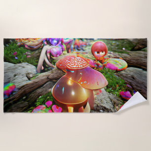 Serviette De Plage Accueil Plage Famille Champignons et fées Be