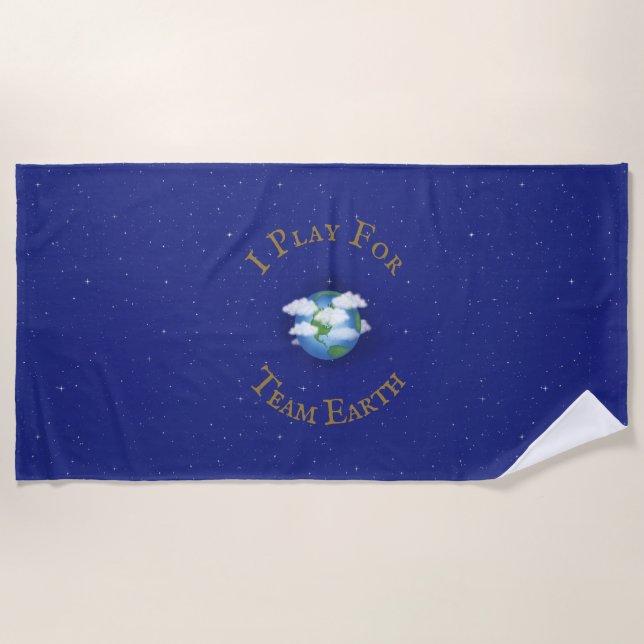 Serviette De Plage Activisme Mondial Personnalisé "Je Joue Pour Team  (Devant)
