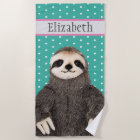 Adorable Sloth Nom Turquoise Animal de l'enfant