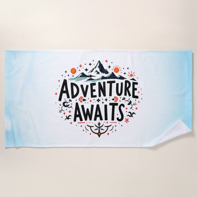 Serviette De Plage Adventure Awaits (Devant)