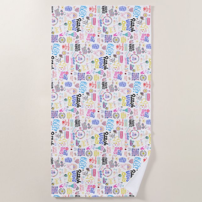 Serviette de plage Affirmations (Devant)
