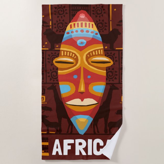 Serviette De Plage Afrique - Masque africain (Devant)