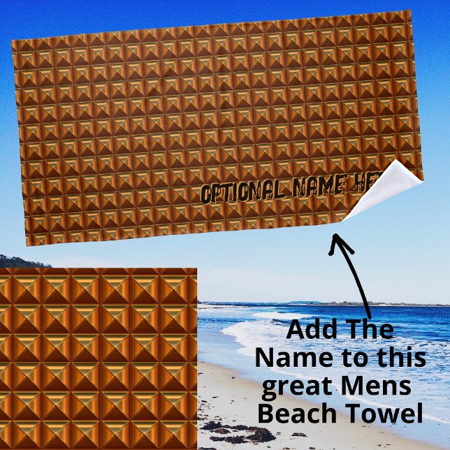 Serviette De Plage Ajouter un nom, effet de gaufre de bloc métallique (Créateur téléchargé)