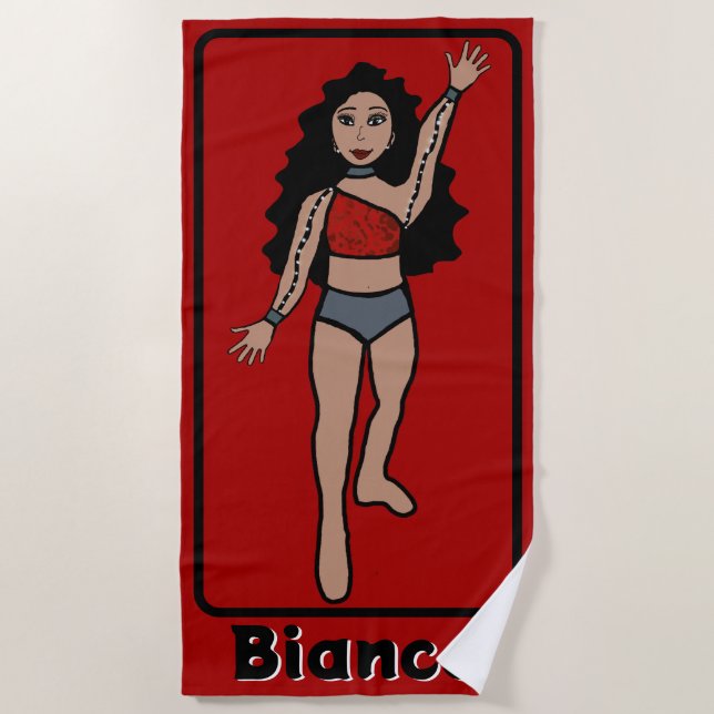 Serviette De Plage Ajouter Un Nom Majorette/Dancer Beach Towel (Rouge (Devant)