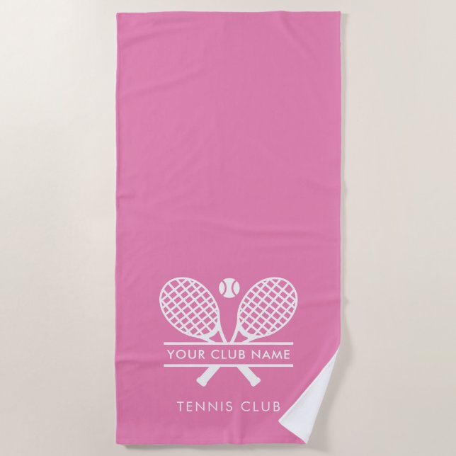 Serviette De Plage Ajouter Votre Nom Club Tennis Team Joueurs Swag (Devant)