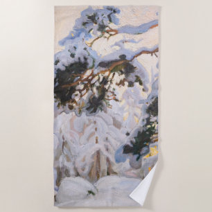 Serviette De Plage Akseli Gallen-Kallela - Forêt en hiver