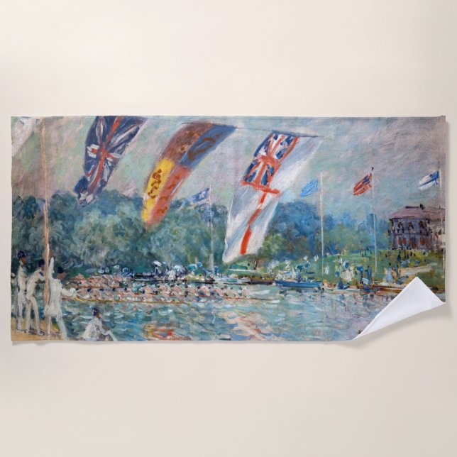 Serviette De Plage Alfred Sisley - Regatta à Molesey (Devant)