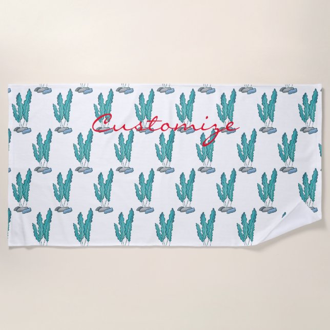 Serviette De Plage Algues bleues Thunder_Cove (Devant)