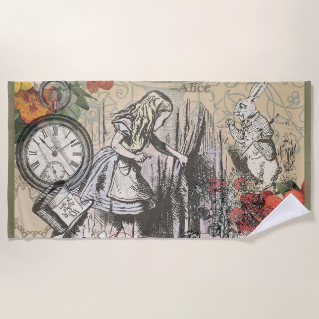Serviette De Plage Alice au pays des merveilles Rideau Art classique (Devant)