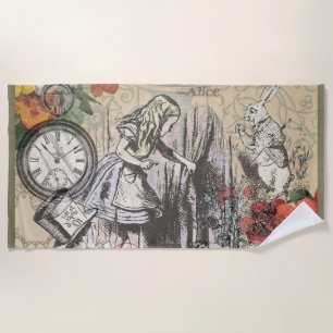 Serviette De Plage Alice Aventures Merveilleterre Rideau Classique Ar