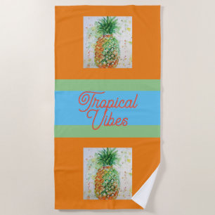 Serviette De Plage Alimentation en ananas Vibes tropicales Vibes oran