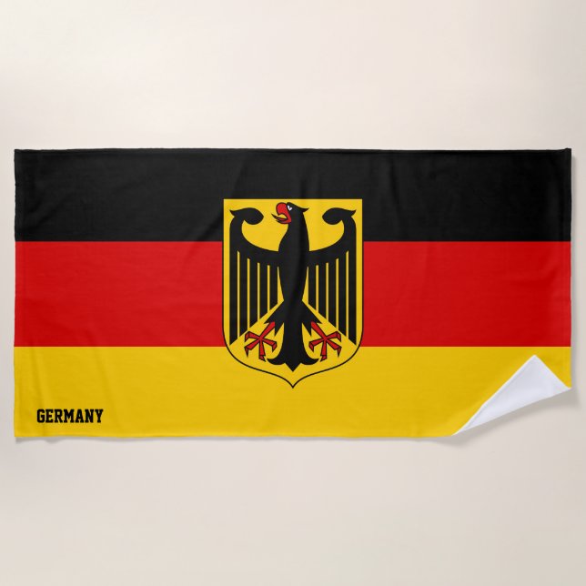 Serviette De Plage Allemagne Drapeau splendide patriotique (Devant)