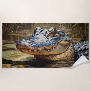 Serviette De Plage Alligator dans les Everglades Wildlife Art