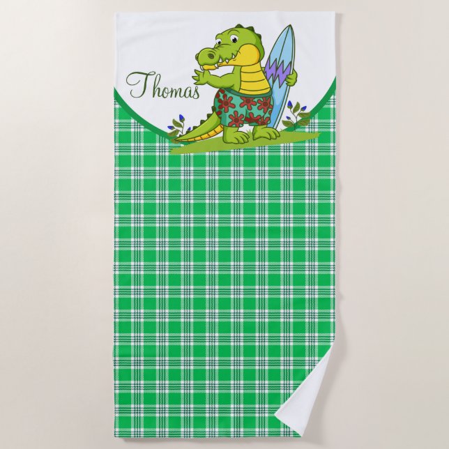 Serviette De Plage Alligator personnalisé (Devant)