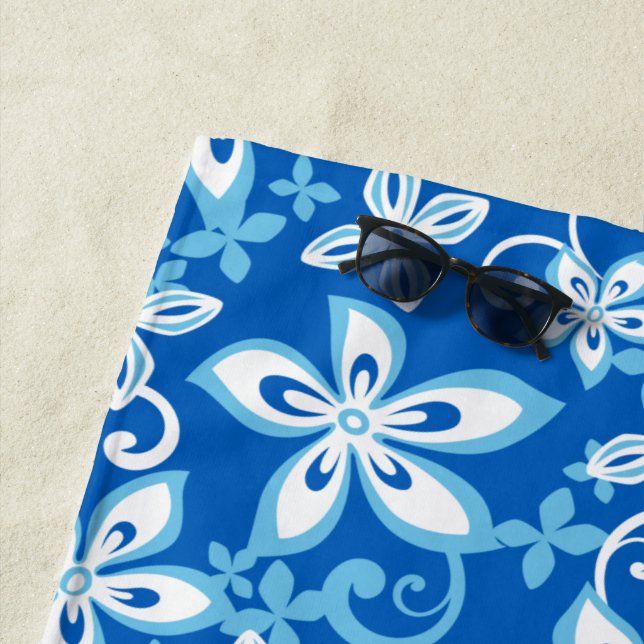 Serviette De Plage ALOHA HAWAII (BLEU x 2) (En situation)