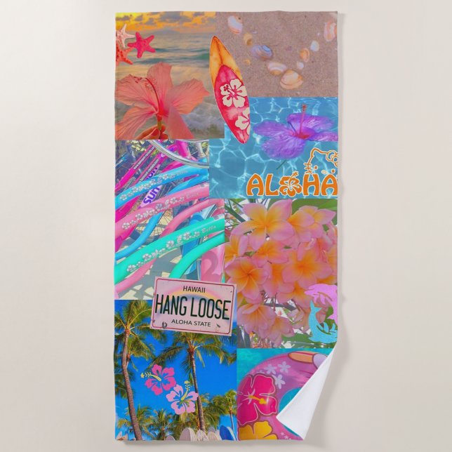 Serviette De Plage Aloha Hawaiian (Devant)