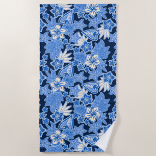Serviette De Plage Aloha Heart Hawaiian Hibiscus Tropical - Bleu