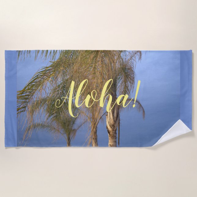 Serviette De Plage Aloha Palm Trees Beach Towne (Devant)