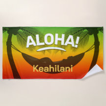 ALOHA Palmier Tropical et Coucher de Soleil