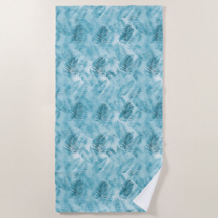 Serviette De Plage Aloha Tropical Aqua Feuilles Bleus