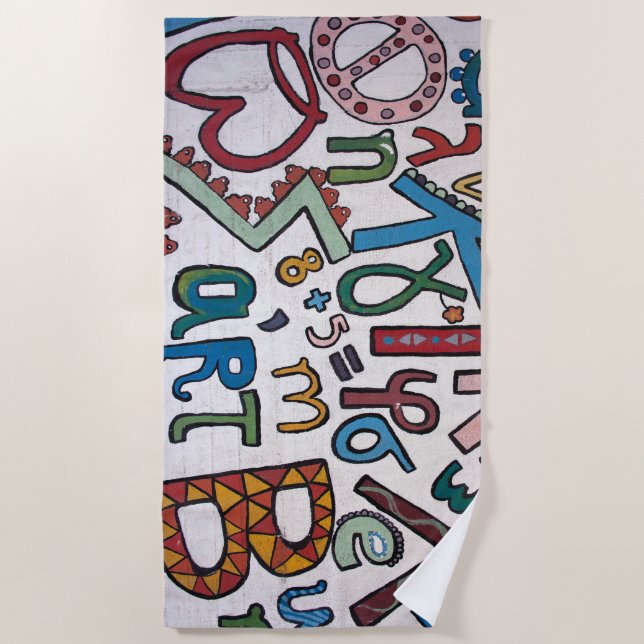 Serviette De Plage Alphabet coloré (Devant)
