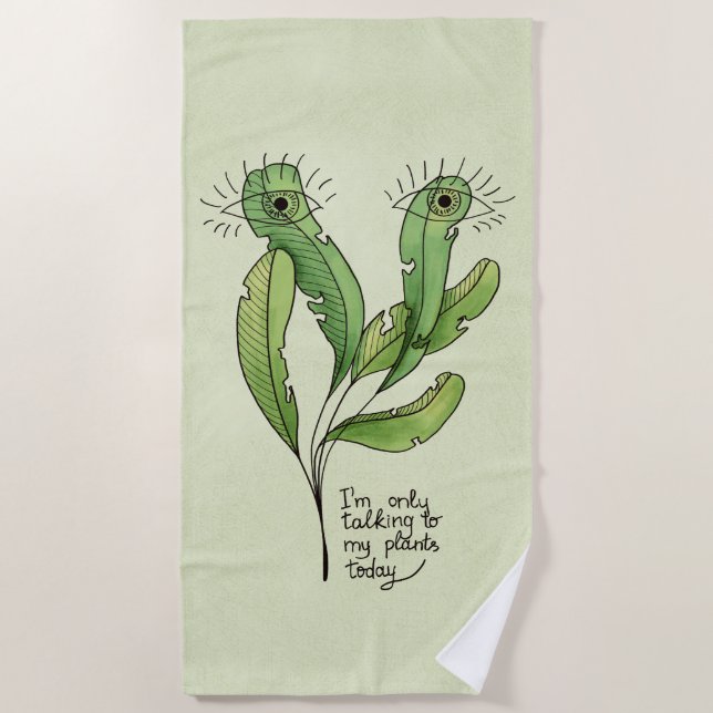 Serviette De Plage Amant plante jeu de mots drôle introverti jardener (Devant)