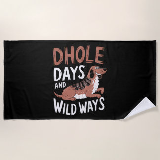 Serviette De Plage Amateur de Dhole Faune Canidé Chien Sauvage Asiati