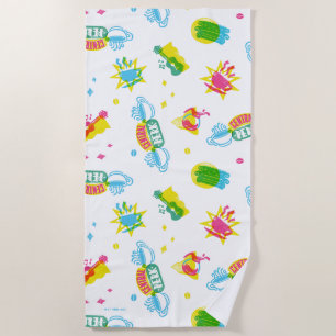 Serviette De Plage AMIS™   Central Perk Neon Motif