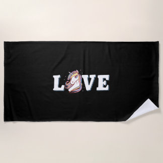 Serviette De Plage Amour de licorne     