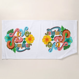 Serviette De Plage Amour vintage été