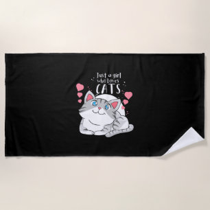 Serviette De Plage Amoureux des chats Juste Une Fille Qui Aime Le Cha
