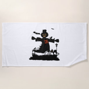 Serviette De Plage Amusant design d'halloween avec épouvantail