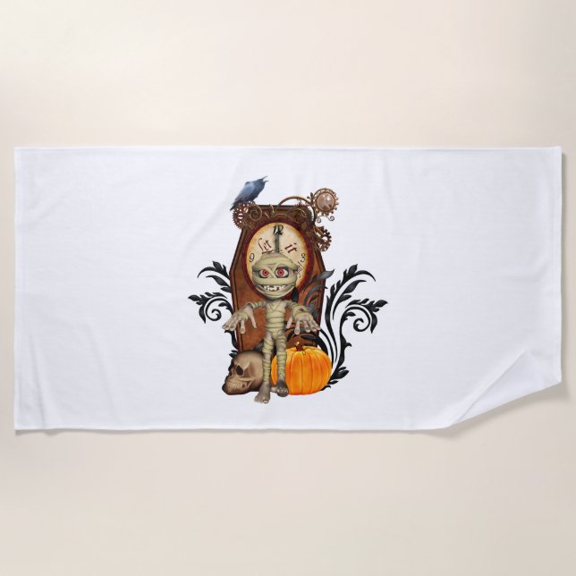 Serviette De Plage Amusante conception d'halloween (Devant)
