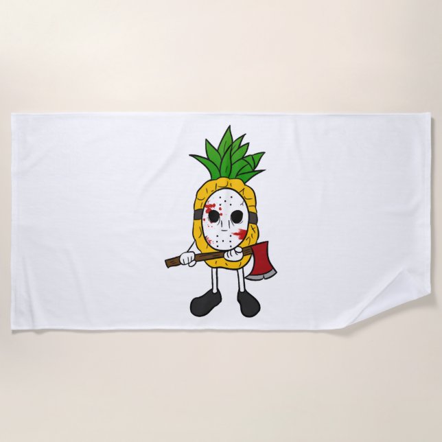 Serviette De Plage Ananas d'Halloween (Devant)