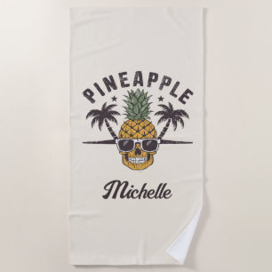 Serviette De Plage Ananas drôle portant des lunettes de soleil Person