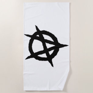 Serviette De Plage Anarchie symbole punk noir culture de musique sign