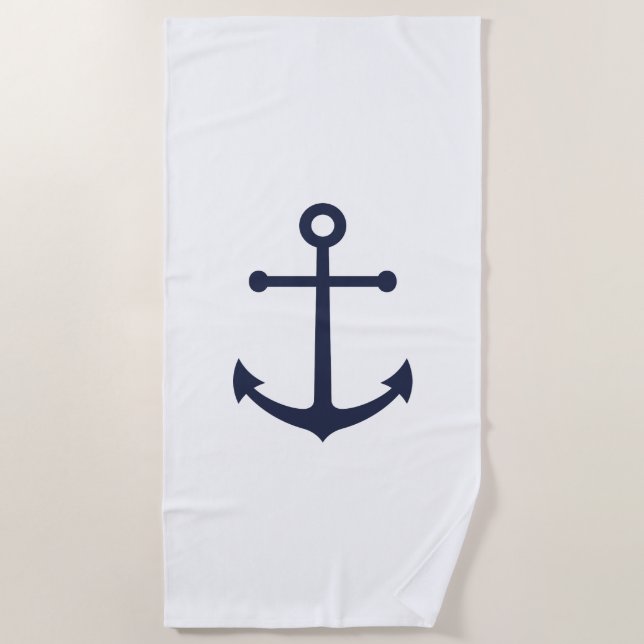Serviette De Plage Ancre bleue marine (Devant)