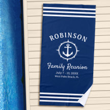 Ancre nautique Famille Réunion Marine Bleu & Blanc